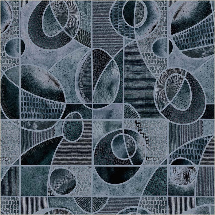 Flora & Form Orbit Indigo Blue fabric