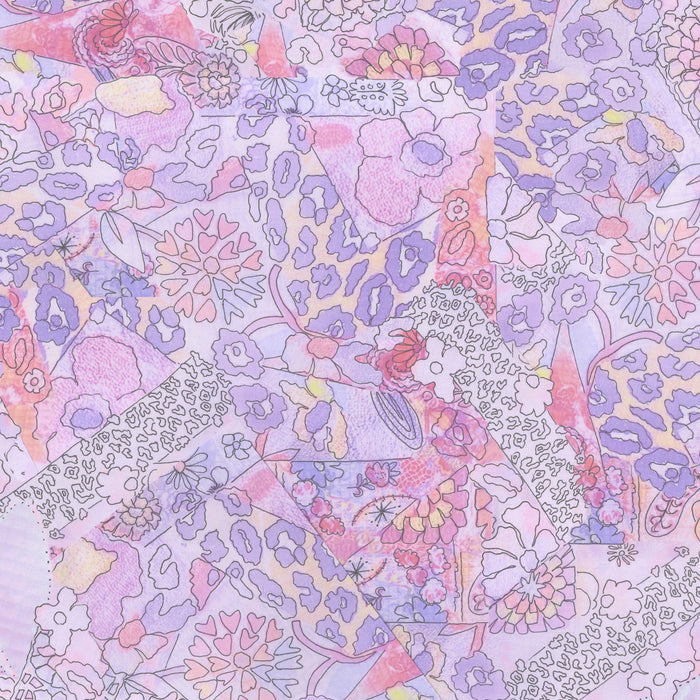 Flowers on Main 108in Quilt Back Pattern Play Lavender Cotton fabric