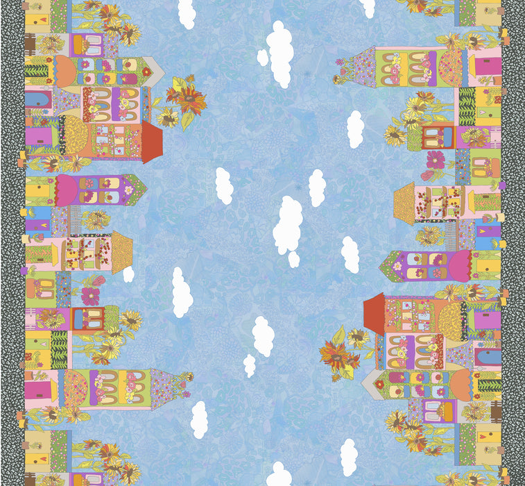 Flowers on Main My Street Sky Cotton fabric