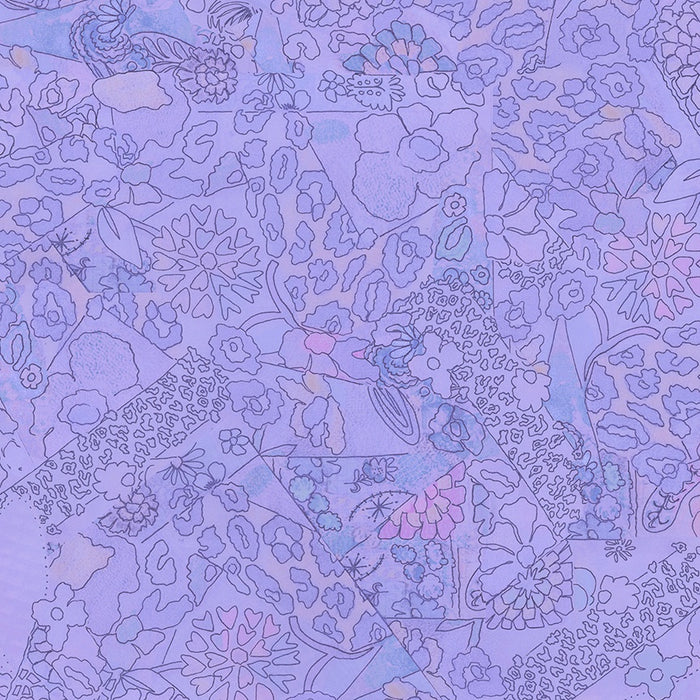 Flowers on Main Pattern Play Periwinkle Cotton fabric