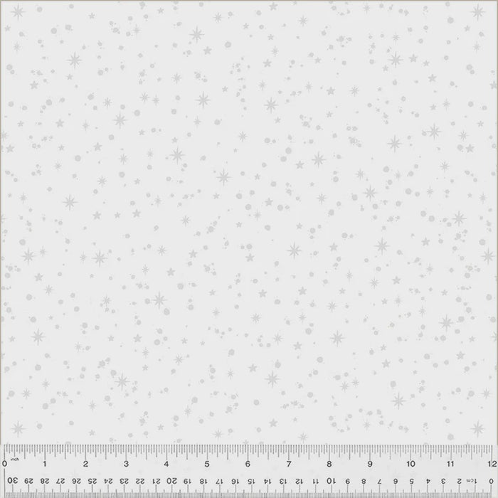Frosting Starry Skies White on White fabric