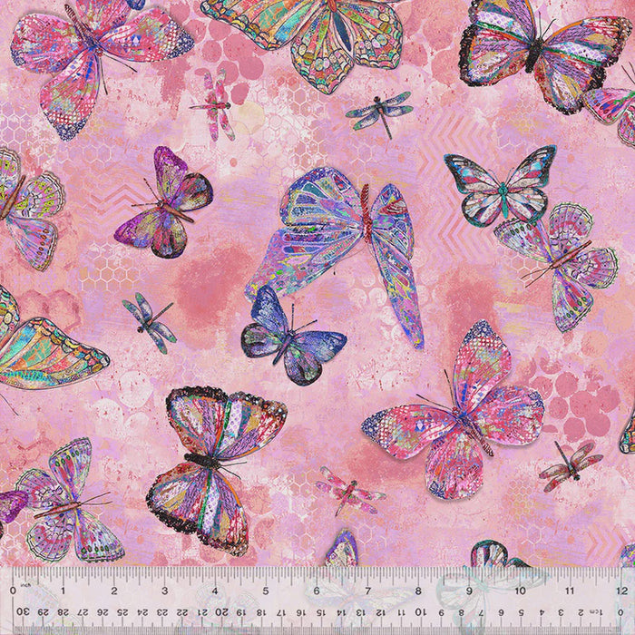 Shine On Flutter Pink fabric