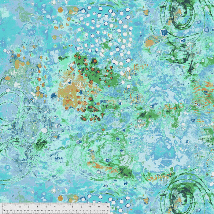 Spotted Graffiti fabric Sea Glass by Marcia Derse